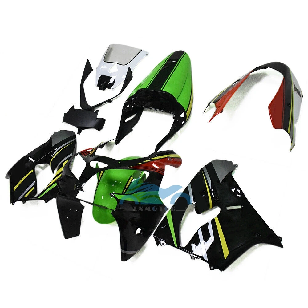 Motorcycle Fairing Kits Fit for Kawasaki Ninja ZX9R 2002 2003 Green Black  Bodywork Fairing Kit zx9r 02 03