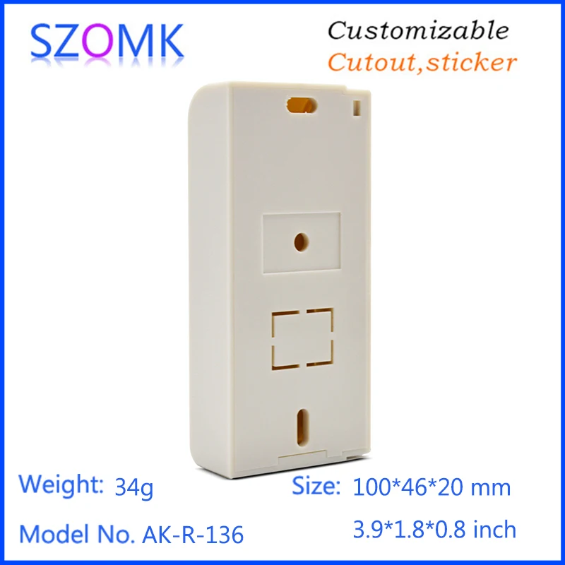 1Piece 100*46*20mm new design plastic reader access control system enclosure for electronics sensor szomk abs plastic case