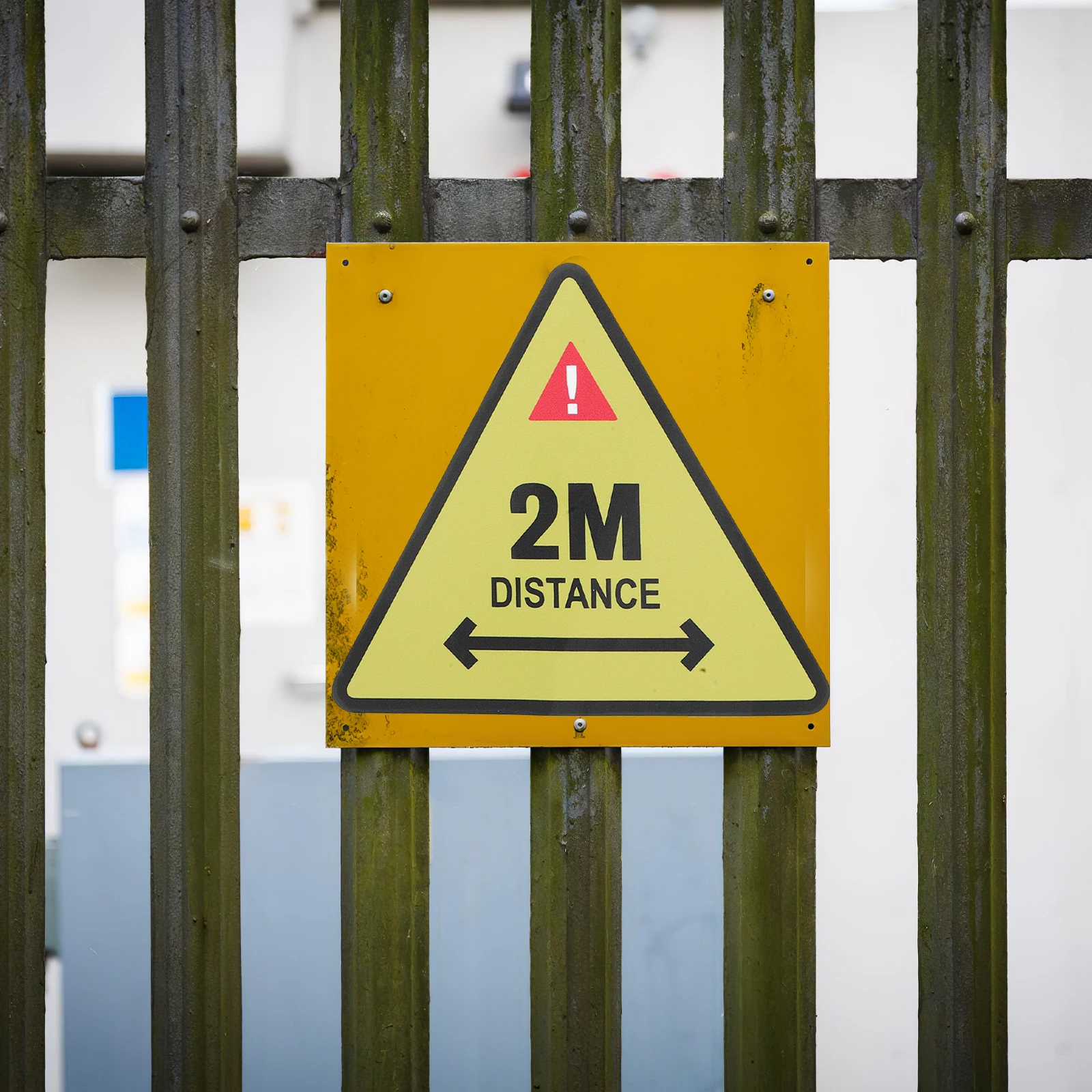 2 Meters Away Safety Warning Sticker Waterproof Adhesive Signage Industrial Use Bright Clear For