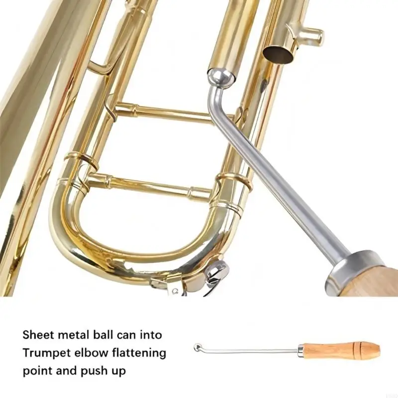 Multipurpose Brass Instrument Restoration Tool Stainless Steel Texture Ergonomic Handle and 3 Repair Spheres
