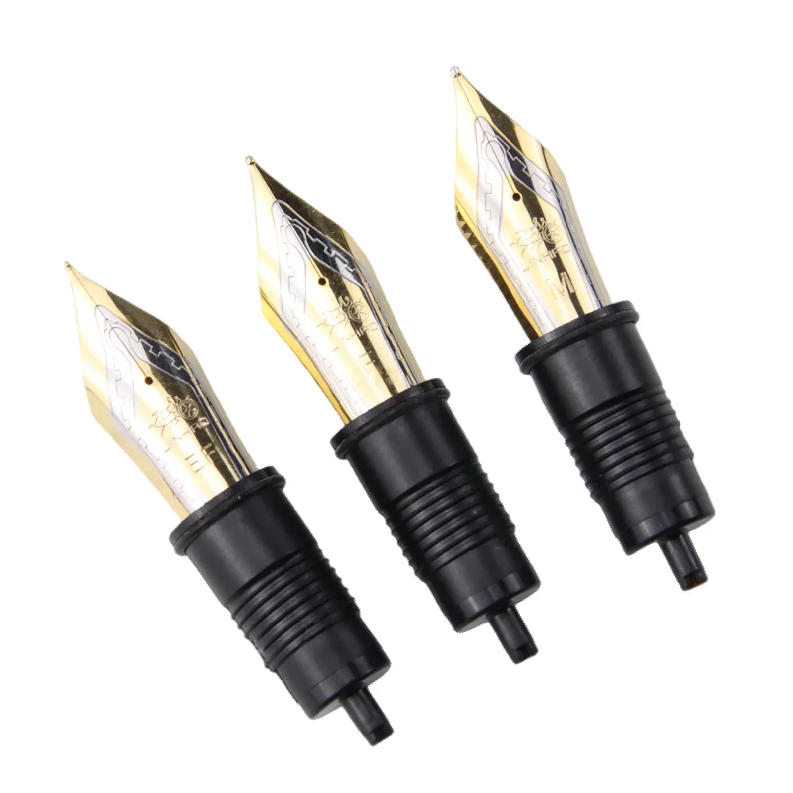 Imagem -06 - Jinhao Fountain Pen Nibs Metal Substituído ef f m Tamanho Dourado Prata X159 Pcs