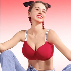 Seamless Women Push Up Bra Set Underwire Female Large Size Minimizer Red Lingerie Suit 32 34 36 38 40 42 44 46 B C D F G H I J