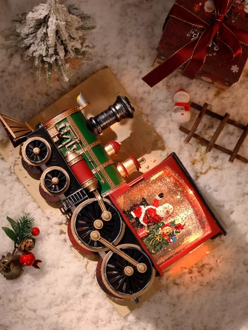 locomotive music box Santa tree snowman snowflake ornament