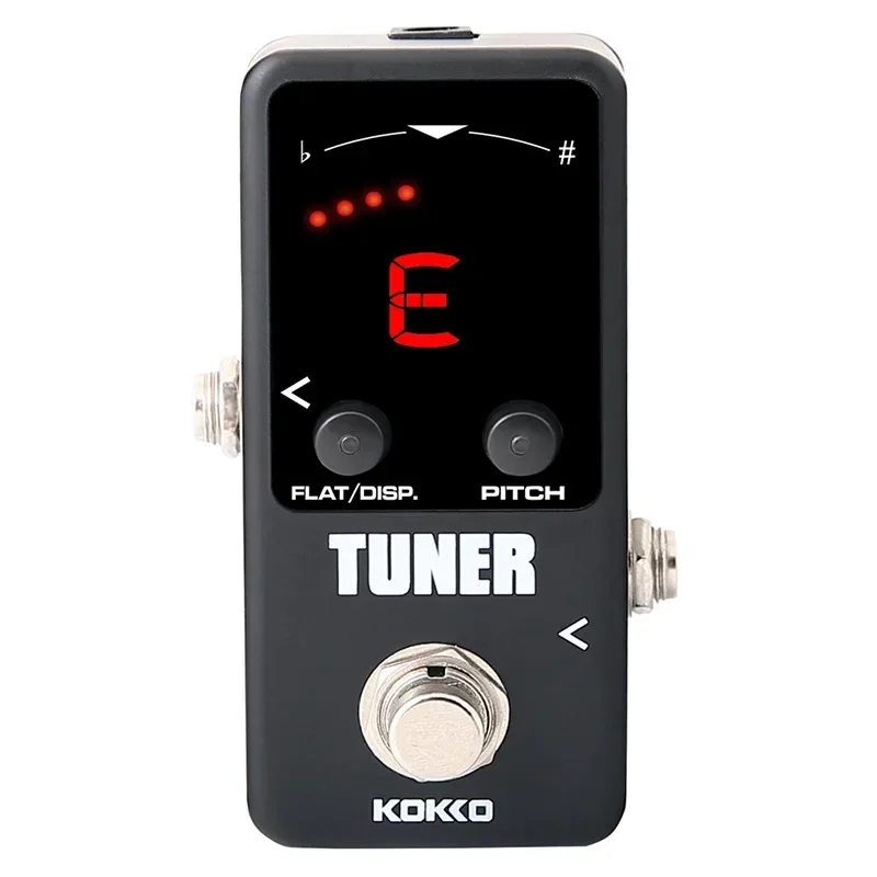 KOKKO Tuner Mini elektryczny tuner gitarowy Pedał efektów z wyświetlaczem LED True Bypass Pedał efektów gitarowych Akcesoria do instrumentów