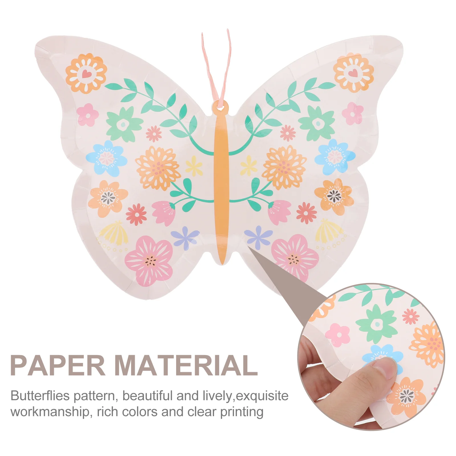 16pcs Paper Dinner Dishes Butterflies Pattern Party Disposable Paper Plates