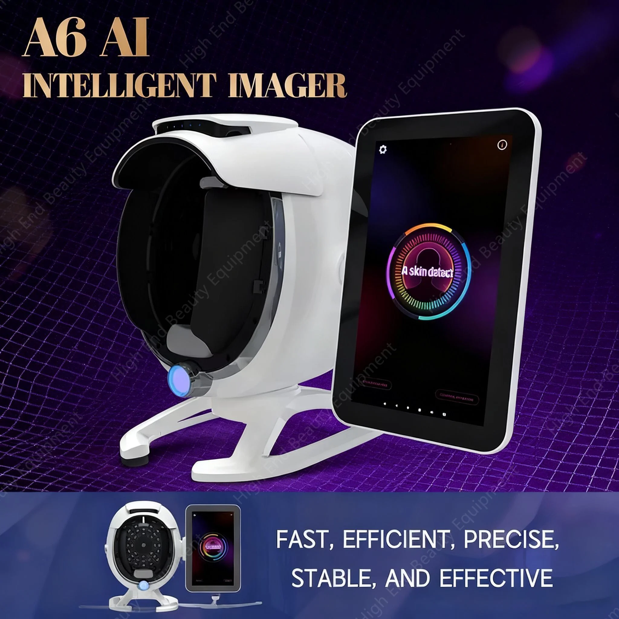 3D digital AI High Configuration 36 Million A6 Intelligent Facial Visia Skin Analyzer machine with Handle Microscopic Detector