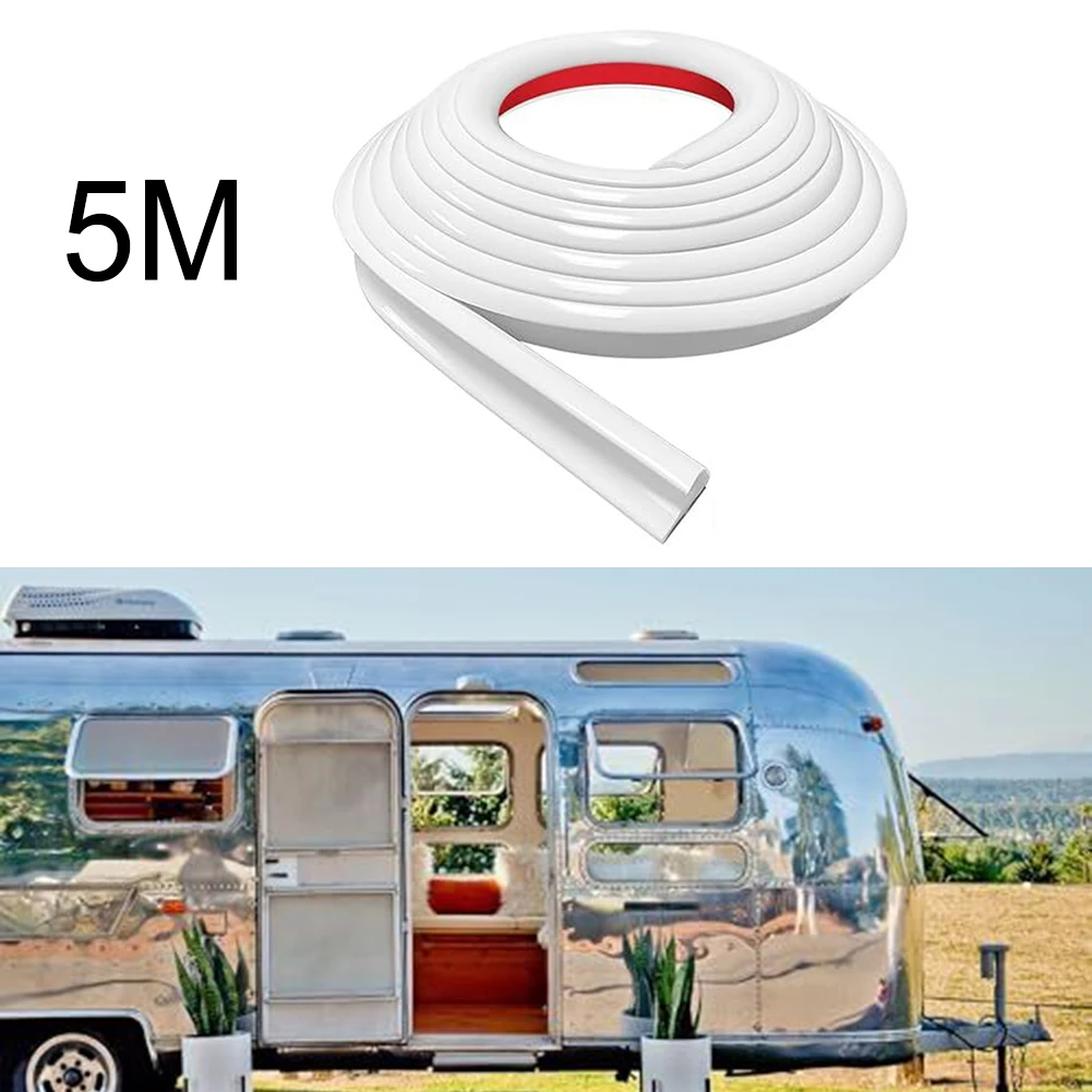 Camper Van Gutter Rain Guard Drip Stop 5M PVC Rain Strip Roof J Shape Rain Gutter For Motorhome Parts Rv Camper Accessories