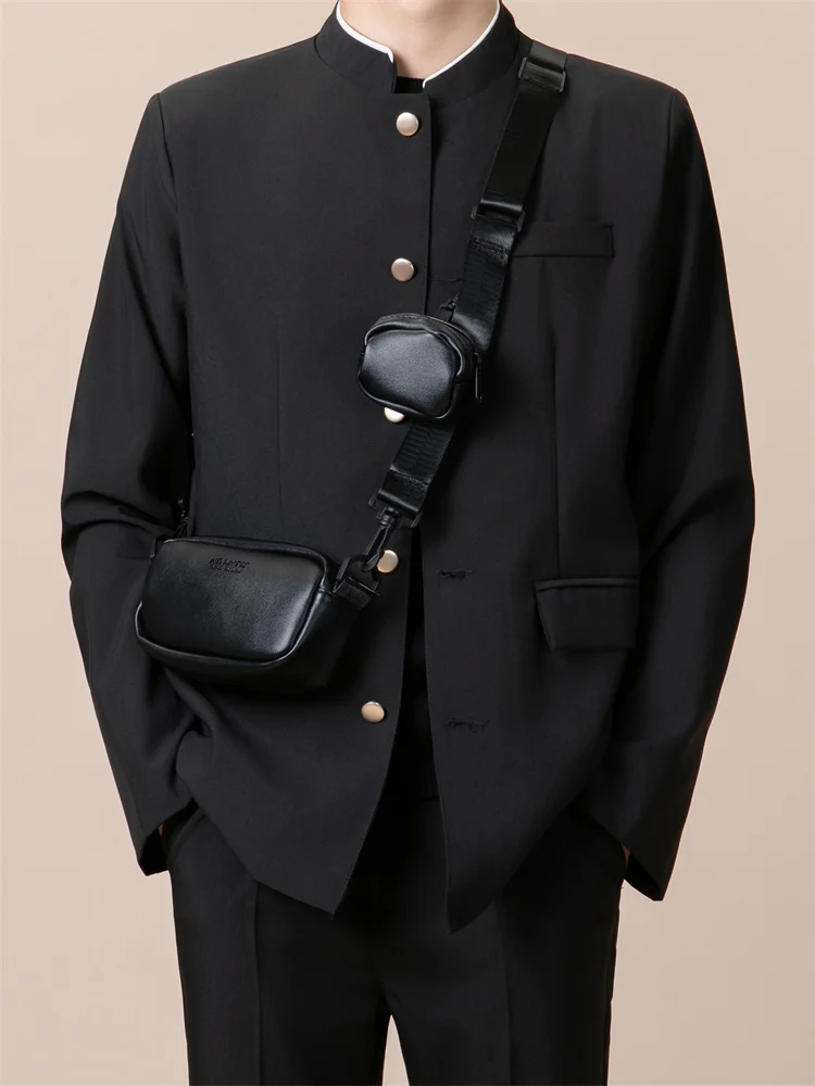 

Новый китайский мужской повседневный костюм Jaet Bla Color Spring Faion с высоким воротником в стиле вестерн DK orm повседневная одежда