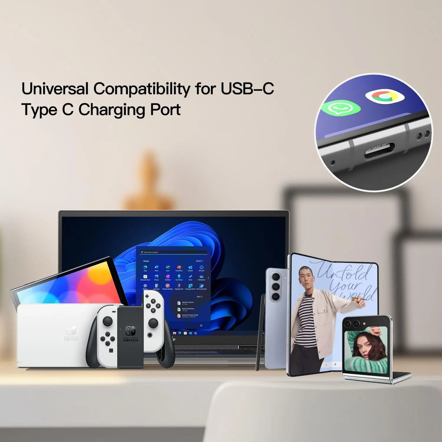 مجموعة قابس غبار الهاتف، غطاء قابس الغبار USB C، الحبل وفرشاة التنظيف، منظف منفذ الشحن