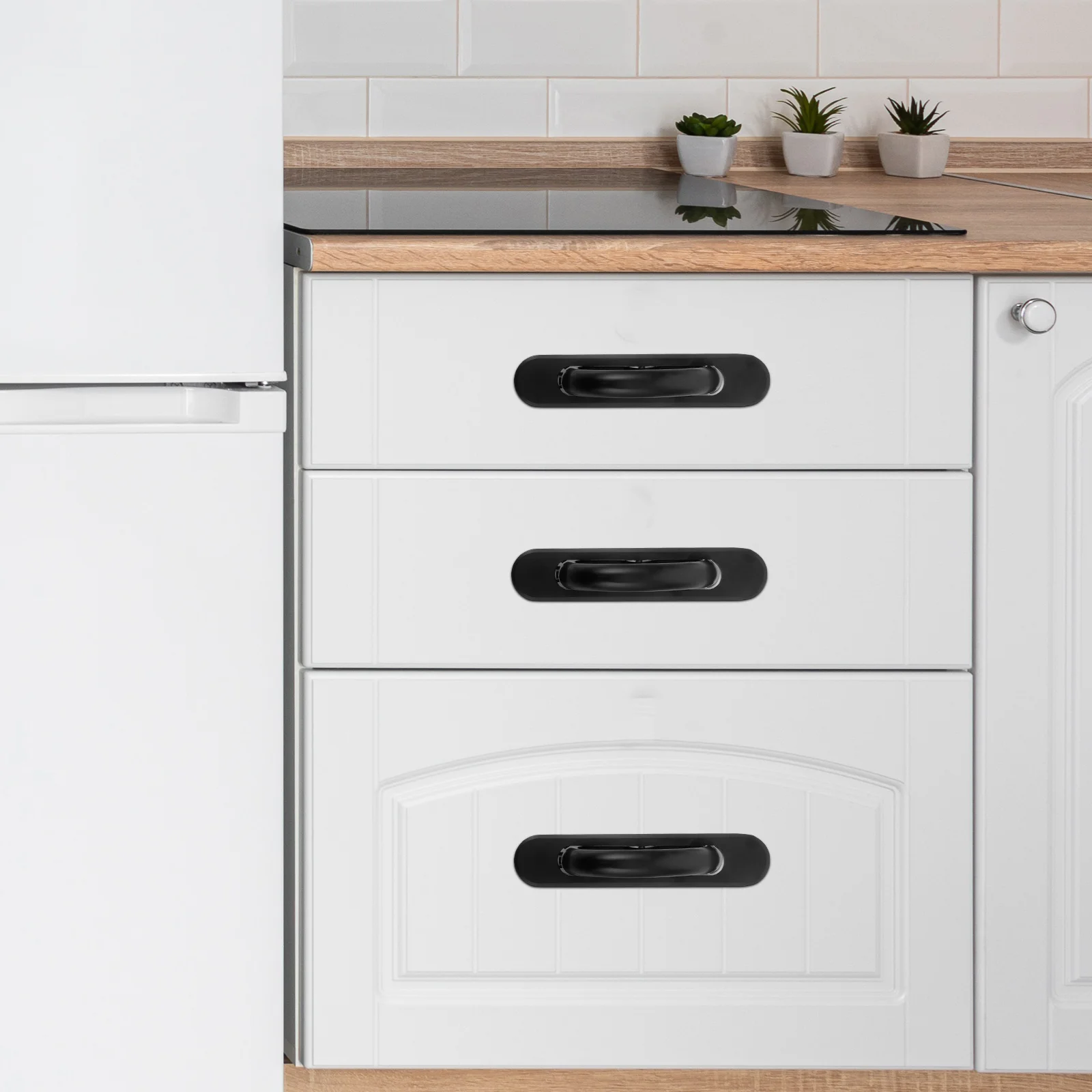 

2pcs Hidden Cabinet Handles Modern Drawer Pulls Furniture Door Zinc Alloy Concealed Kitchen Invisible Hardware