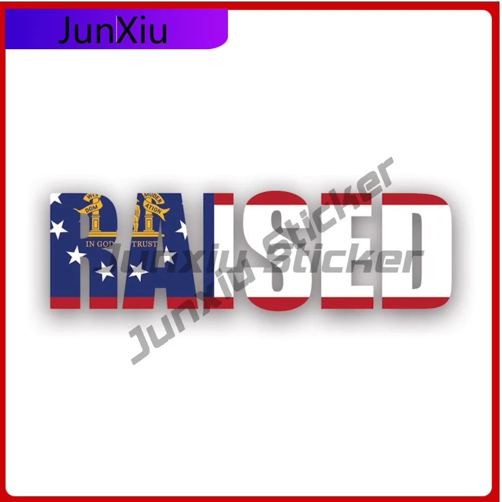 Georgia Raised State Flag Stickerwaterproof Outdoor Anime Laptop Waterproof Vinyl Decal For Letter Boxe Protection Outdoor