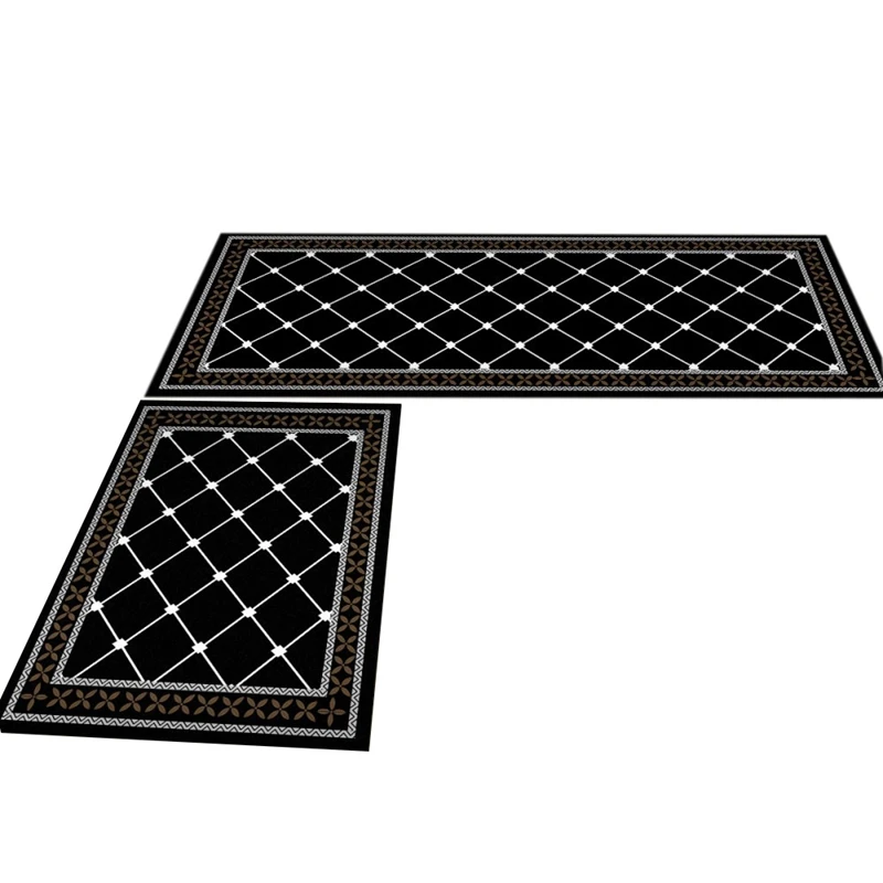2 Pieces Thick Cushioned Kitchen Floor Mats Set Heavy Duty Comfort Standing Mats Waterproof Kitchen Runner Mats-A55K