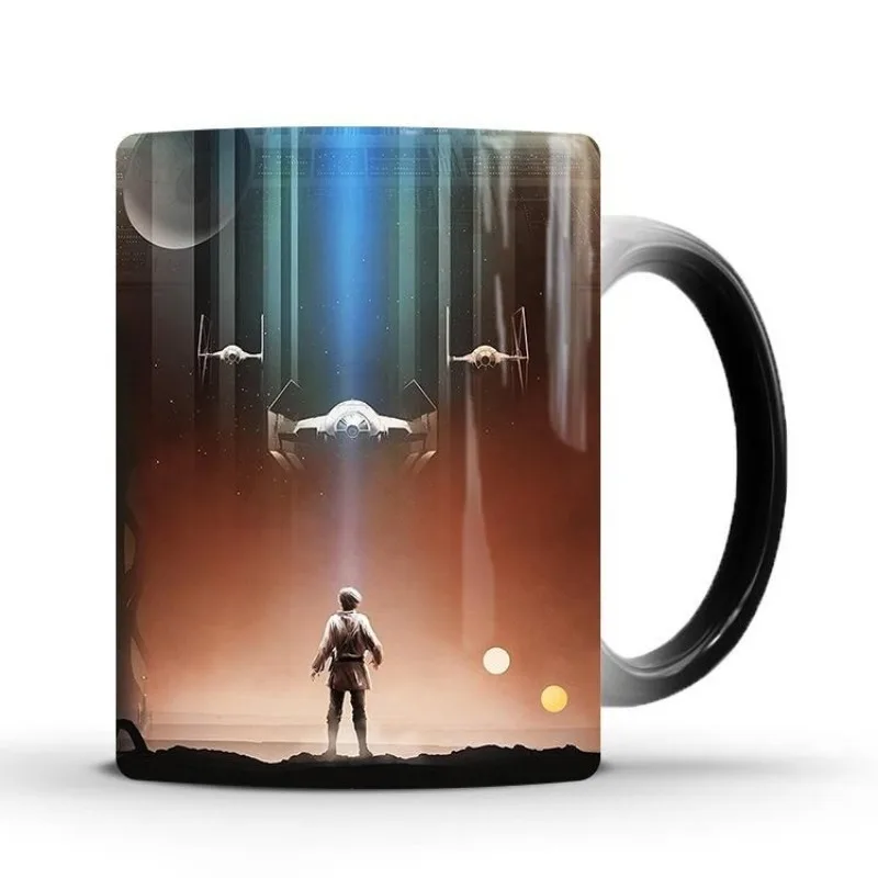 New Star Wars Animation Creative Vader Yodal Luke Color Changing Mug Personalized Ceramic Thermal Gradient Magic Coffee Cup Gift