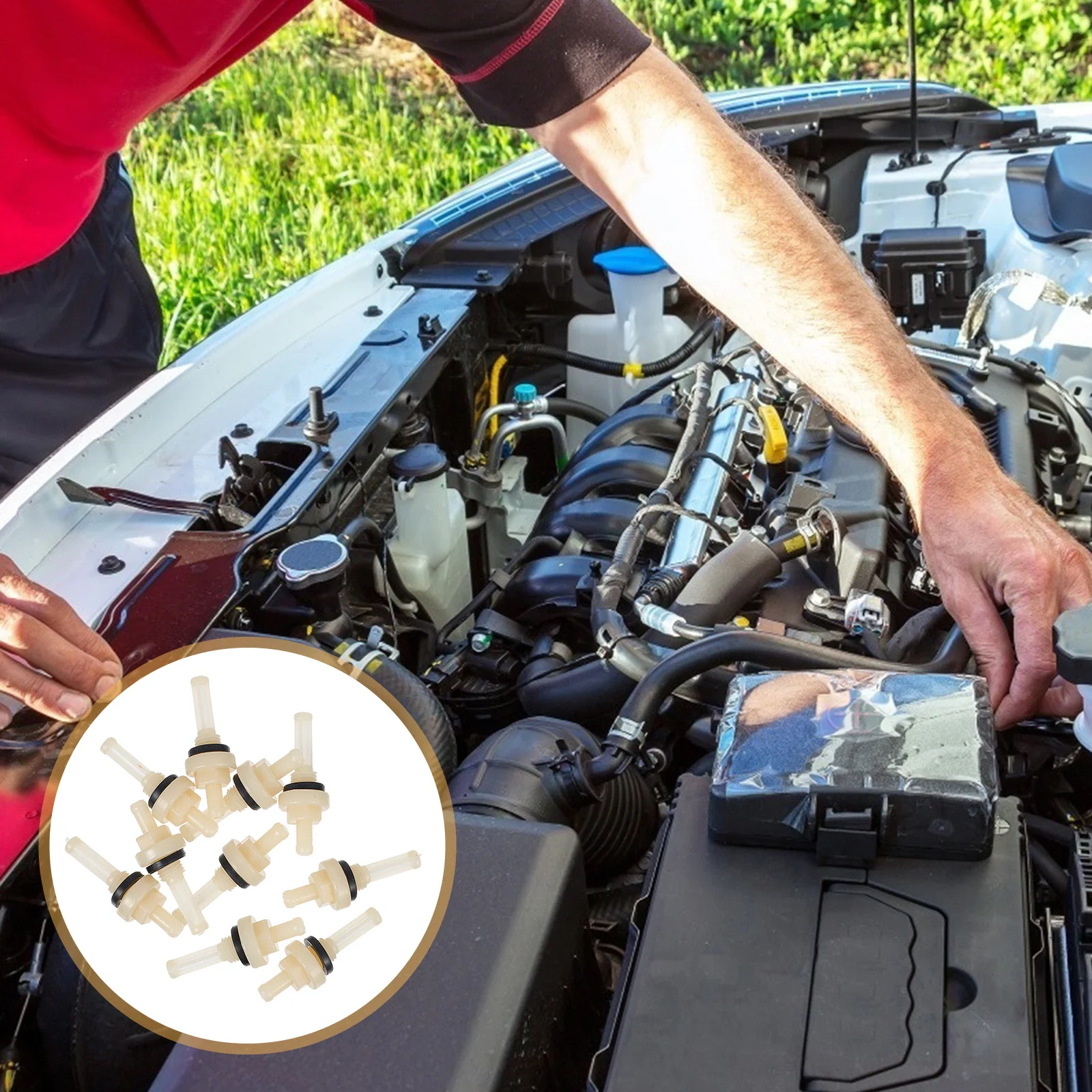 

10Pcs Fuel Tank Nozzle Nylon Professional Durable Practical Changing Nozzle Fuel Tank Accessories Kit Change Nozzles