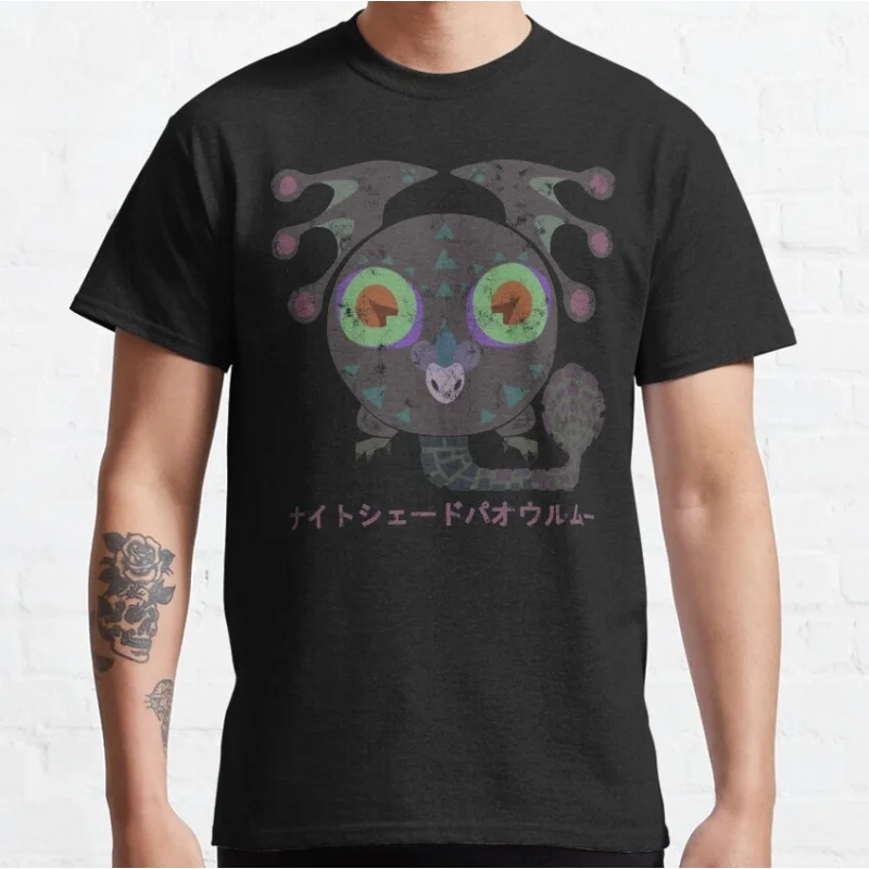 

Monster Hunter World Iceborne Nightshade Paolumu t shirt Videogame MHW Graphic clothes 100% cotton Y2K Clothes All size tops