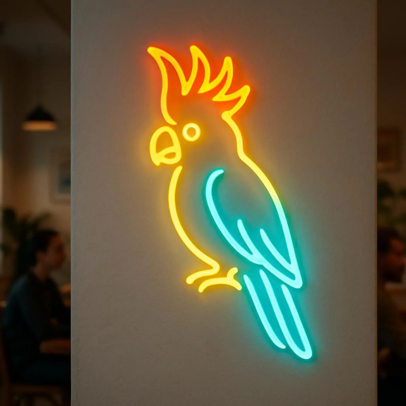 Parrot Neon Sign,Tropical Bird NeonSign,Living Room Decor,Nymph Corella Macaw Neon Decor,Gift for Parrot Lover,Beach House Decor