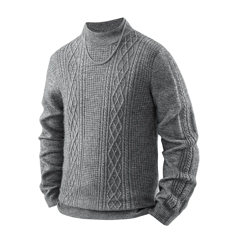 

Men's Winter Warm Sweater Thiened Long Sve f High Collar Trendy Knitted Outerwear Casual Comfortable Breathable Clothes