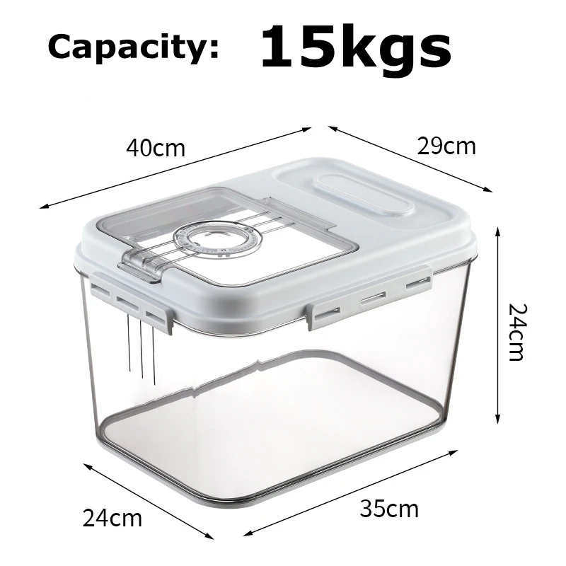 Secchio per riso, secchio sigillato a prova di insetti e umidità, scatola per riporre la cucina, scatola per secchio per riso, secchio per cereali, scatola per riso