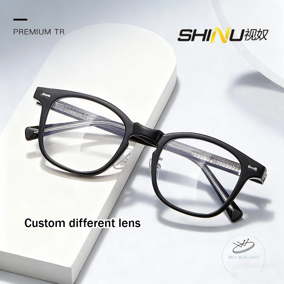 

SHINU Progressive reading glasses women Presbyopic myopia glasses custom Multifocal Presbyopia TR90 black thick frame