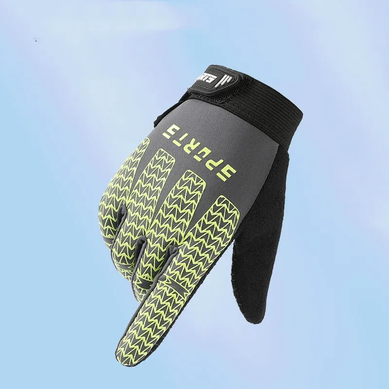 Children Riding Gloves Fashion Silicone Anti Slip Sweatband Spring  Boys and Girls mtb Bicycle Cycling Full Finger Gloves