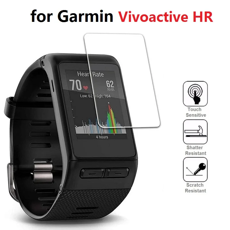 3PCS Smart Watch Screen Protector for Garmin Vivoactive HR Tempered Glass Scratch-proof Protective Film