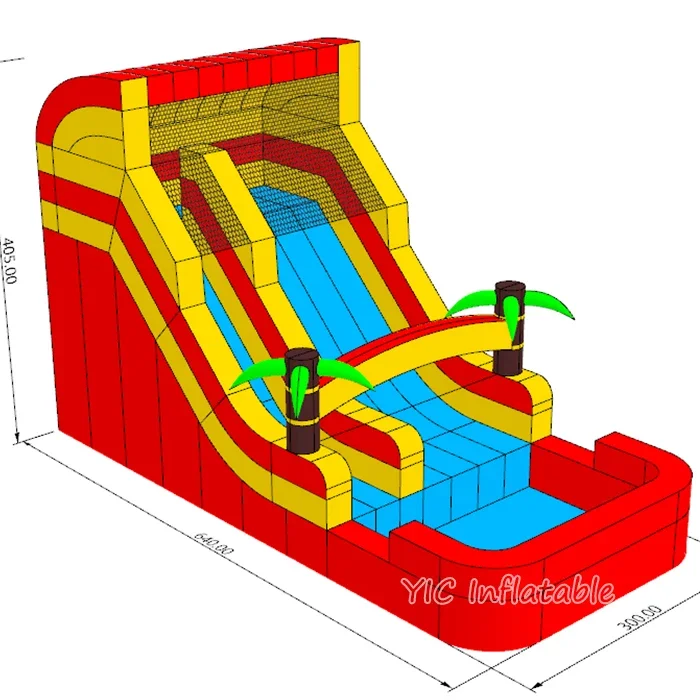 Aufblasbare Wasserrutschen in kommerzieller Qualität, Palme, günstige kleine Wasserrutsche zum Aufblasen zu verkaufen
