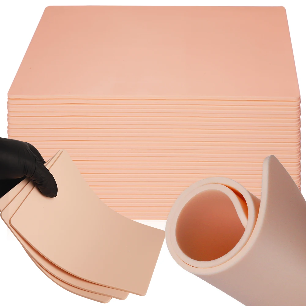 

20/10/5/3/1pcs Tattoo Practice Skin 2mm Double-Sided Silicone Synthetic Fake Skin for Permanent Makeup Training Tattoo Accessory