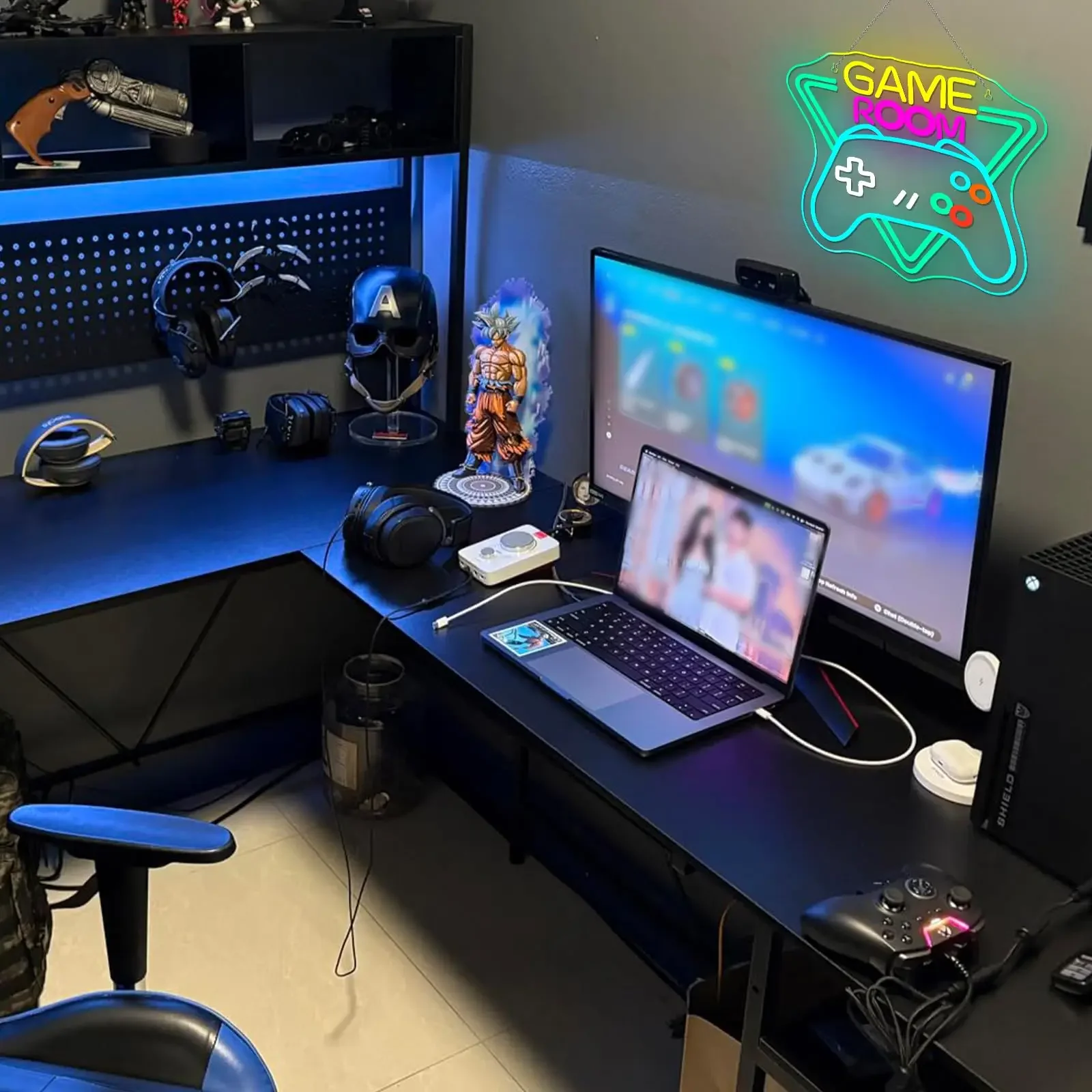 علامات ألعاب النيون لغرفة الألعاب لديكور الحائط رجل الكهف Led منطقة الألعاب نادي ألعاب عاشق المراهقين غرفة نوم المنزل الأولاد هدية