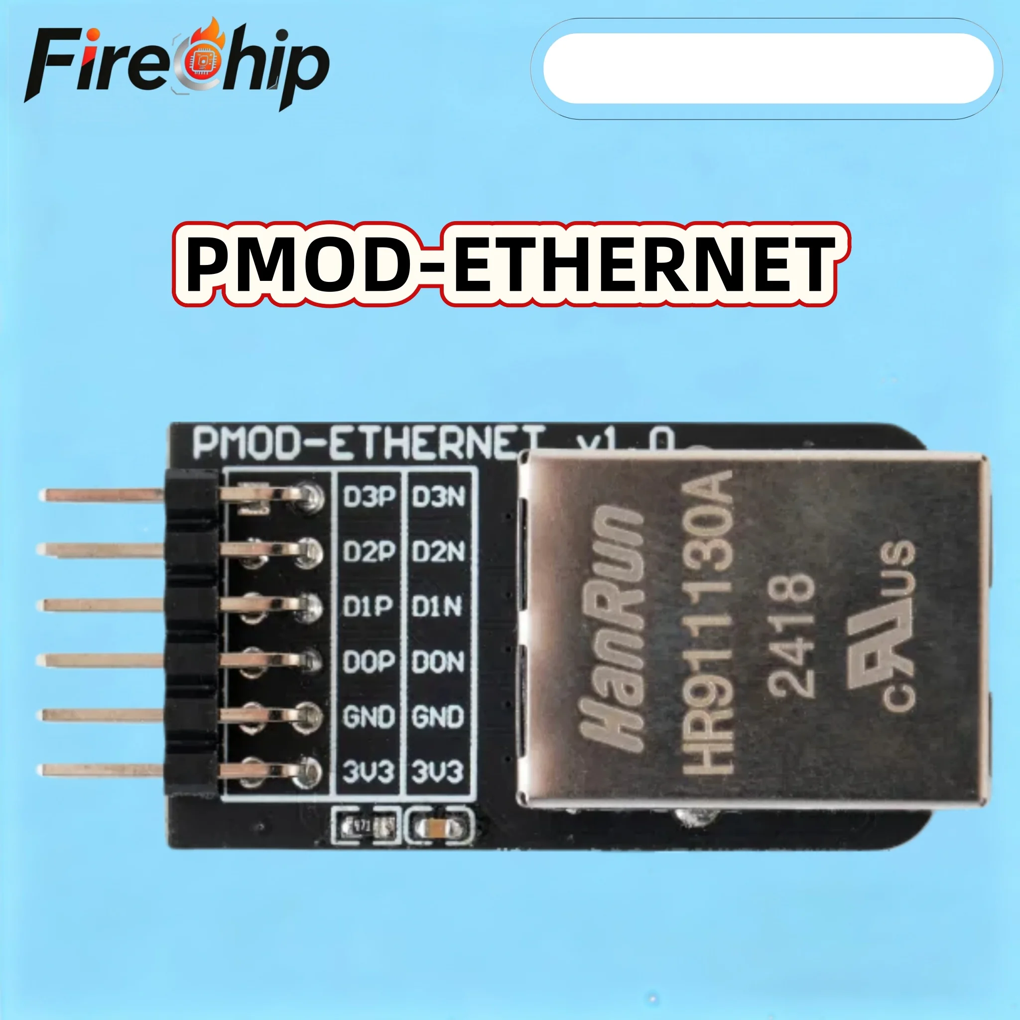 FireChip PMOD-ETHERNET Expansion Board Standard PMOD FPGA Expansion Module Gigabit Ethernet Interface with Filtering Transformer