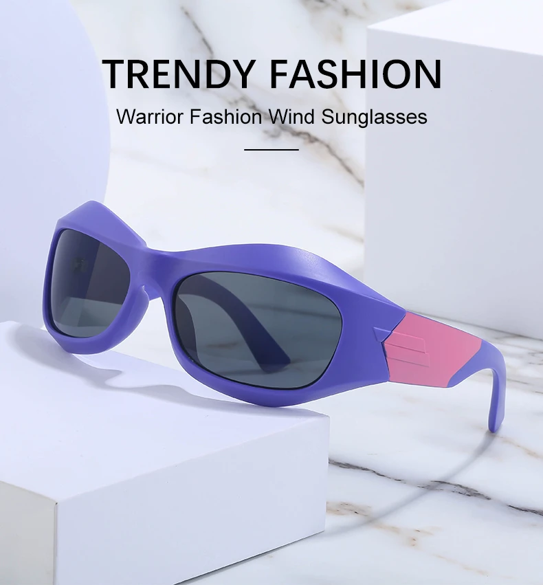 Cyber Y2K Punk Sonnenbrille für Damen und Herren, Sportliche Eckige Sonnenbrille für Damen 2026, Luxusmarke Steampunk Silberne Brillen UV400-Schutz – Detail 6