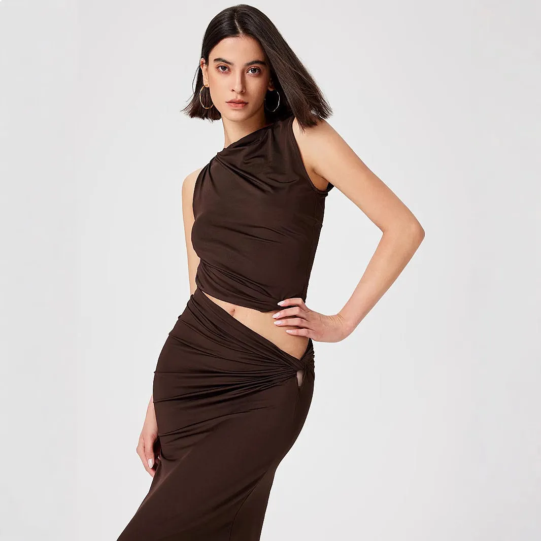 Spring Summer Solid Slim Comfortable Women's Knit Dress Set Matching Sets Casual Jumpsuit