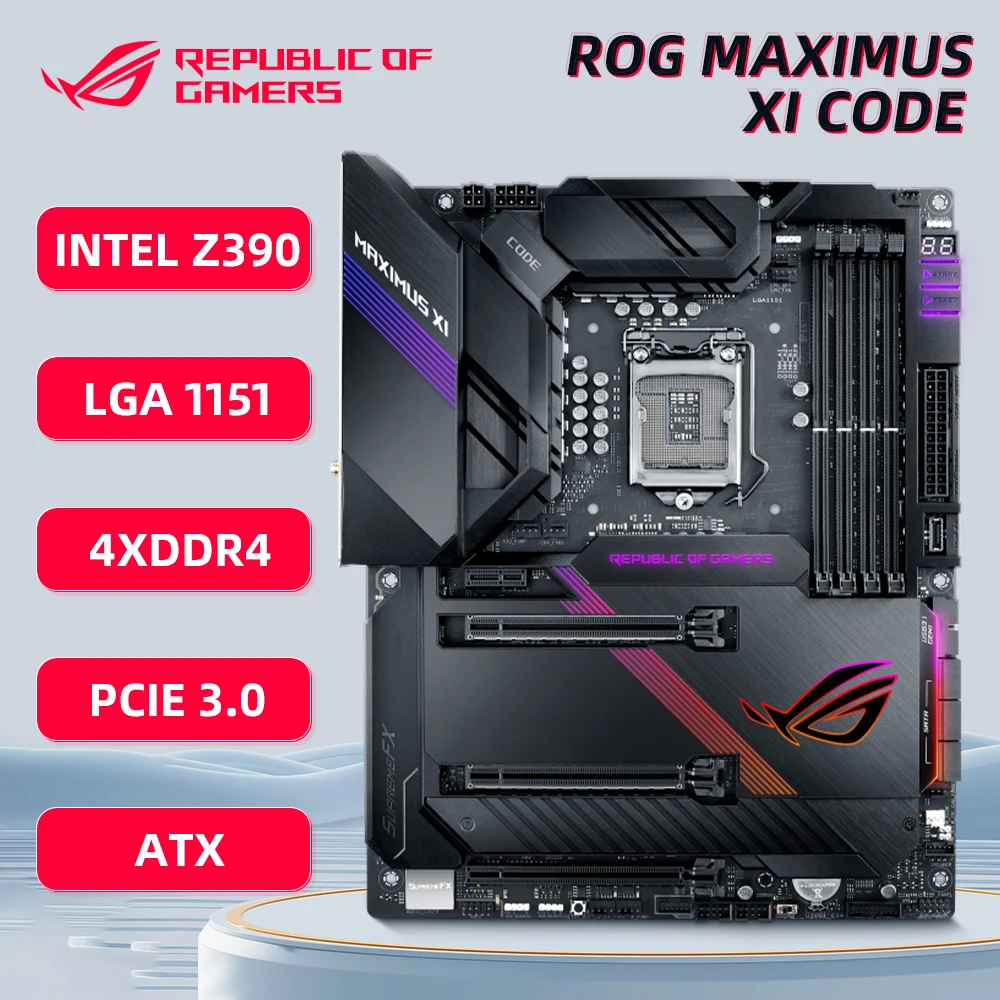 ASUS ROG MAXIMUS XI 코드 마더보드용 블루투스 5.0, ATX DDR4 128G 와이파이 802.11 b/g/n/ac M.2 소켓 3 SATA 6 Gb/s Z390 