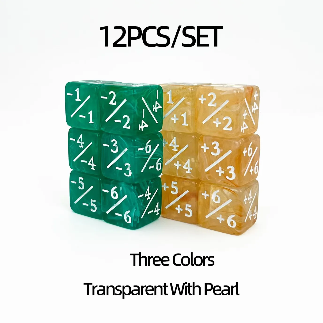 12 PCS MTG Dice Counter Life Tokens Negative Plus One Dice Set for MTG, TCG, Card Game Accessories