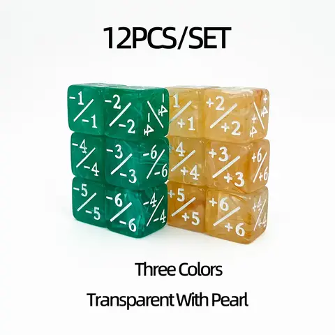 12 PCS MTG Dice Counter Magic The Gathering Counters  Life Tokens Negative Plus One Dice Set for MTG, TCG, Card Game Accessories