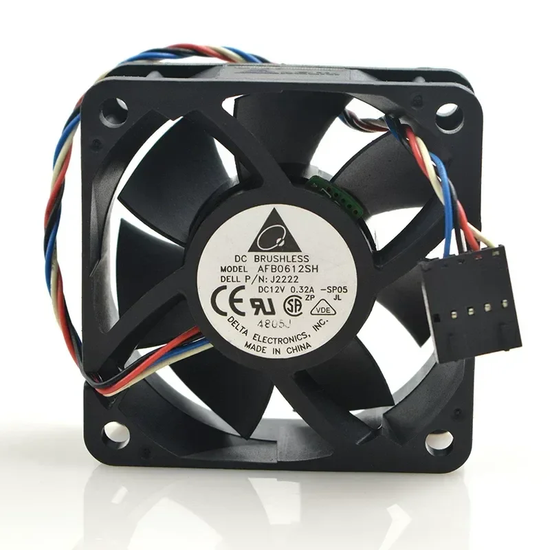 for Delta AFB0612SH 6025 12V 0.32A 6CM PWM Fan with Temperature Control High Airflow High Performance Cooling Fan