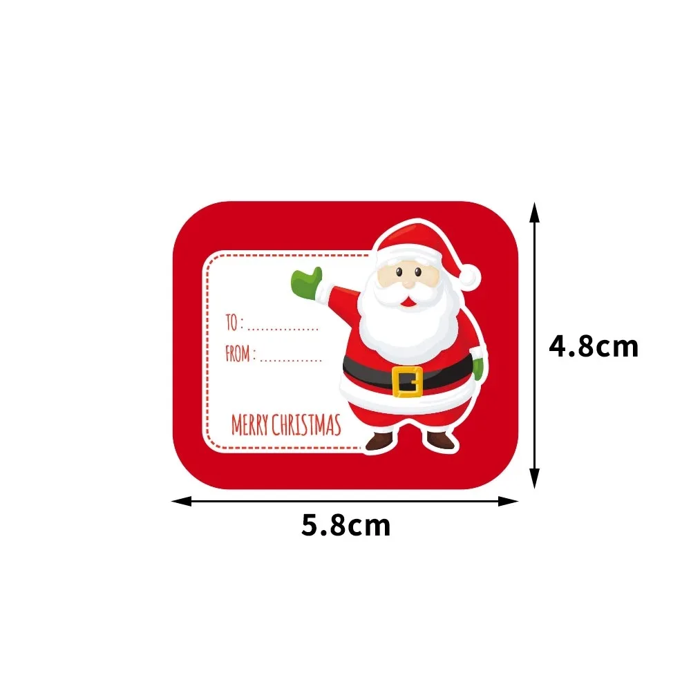 40-100Pcs Rectangle Merry Christmas Label Stickers for Card Gift Package Wrapping Festival Party Baking Small Business 4.8*5.8CM