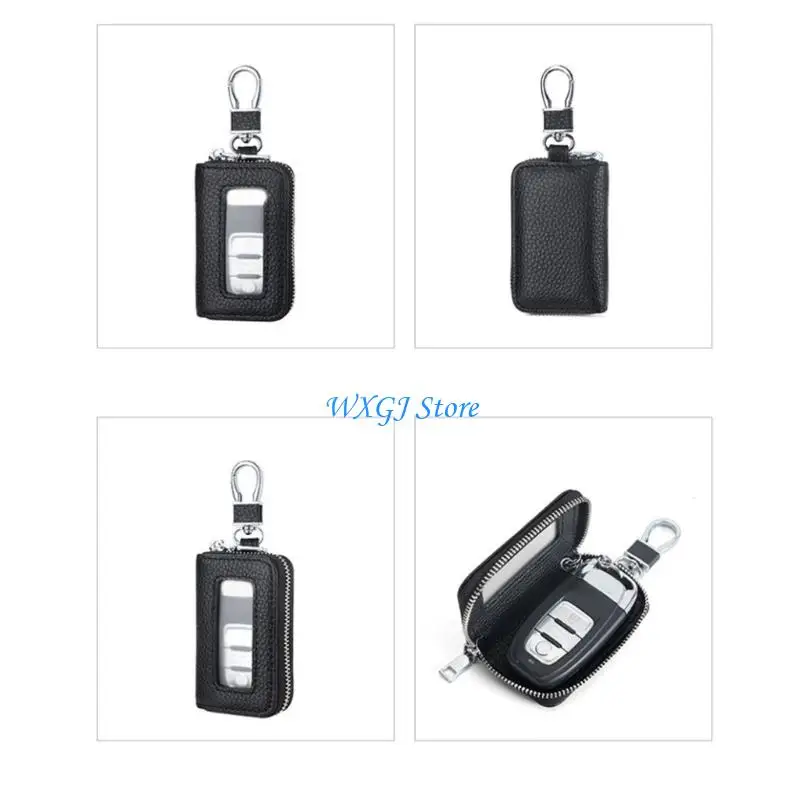 37JE Retro Business Car Holder PU Leather Universal With Quick Access Window For Men Women 5 Color Available