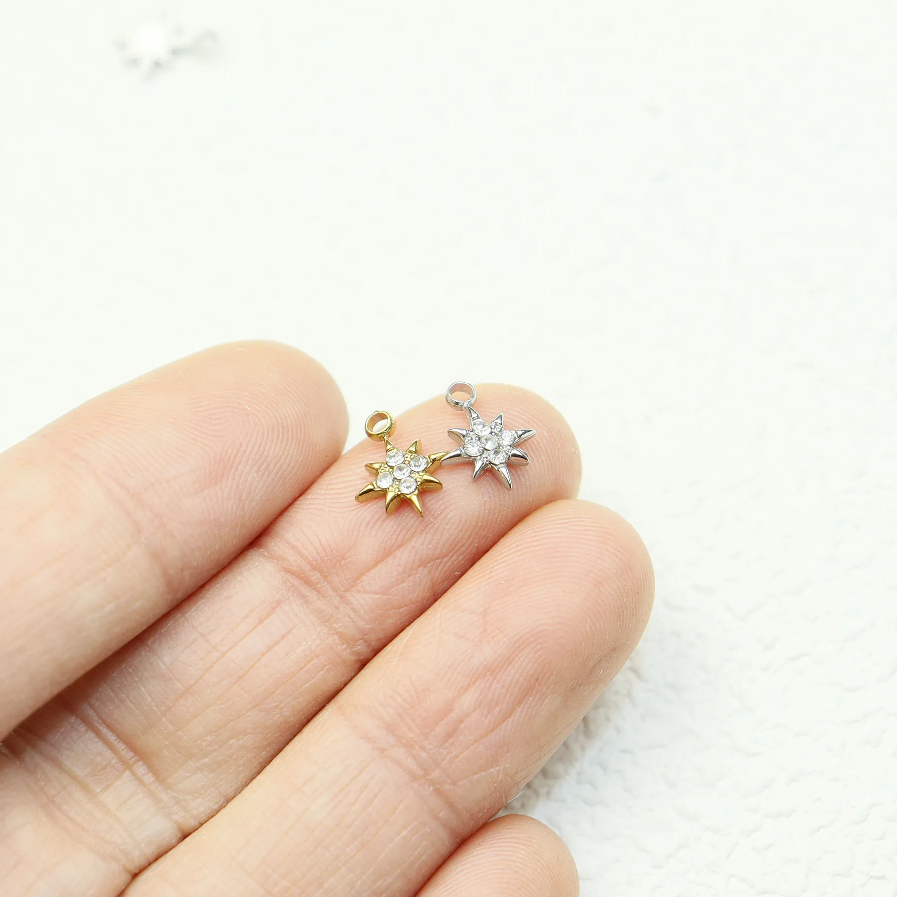 

5 шт., оптовая продажа, литая нержавеющая сталь, высокое качество, звездные камни, подвески, кулон, ожерелье, серьги, браслеты, PVD, 2 цвета