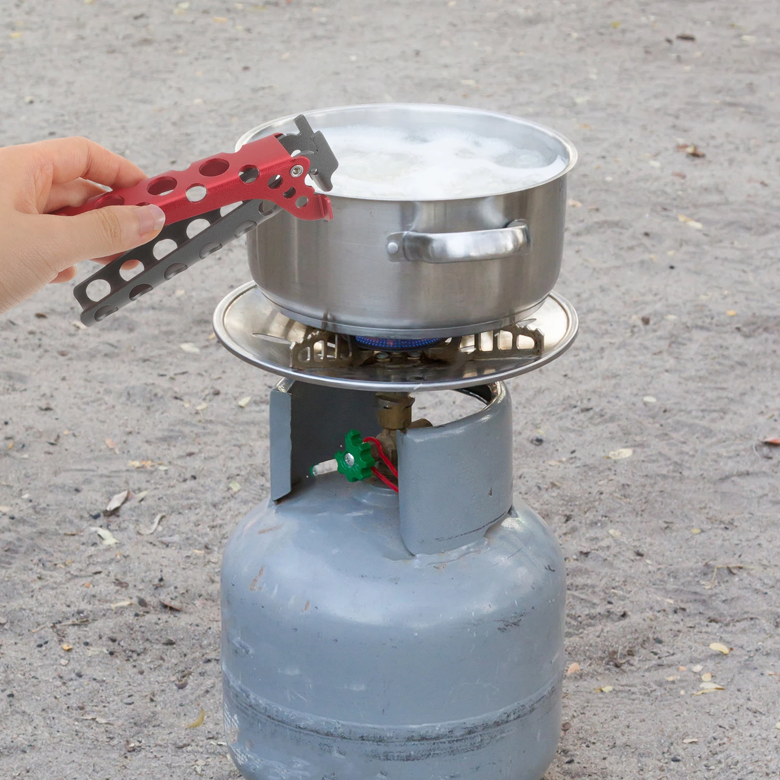 

Aluminum Alloy Anti Scald Pot Clip for Camping Fishing Travel Outdoor Activities Sturdy Lightweight Compact Easy Carry Clamping