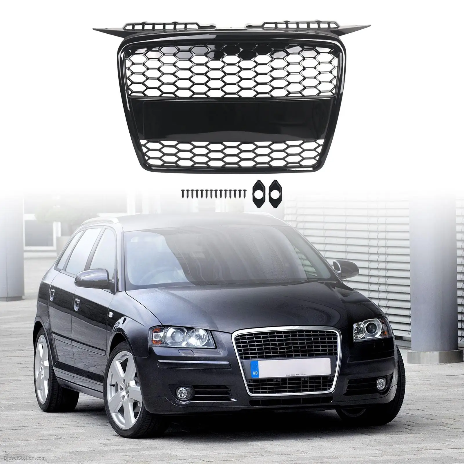 Grille Trim 8P4853651A Simple Installation Black Spare Parts Grille Grill Shell Molding Trim Accessories for Audi 2004-2008