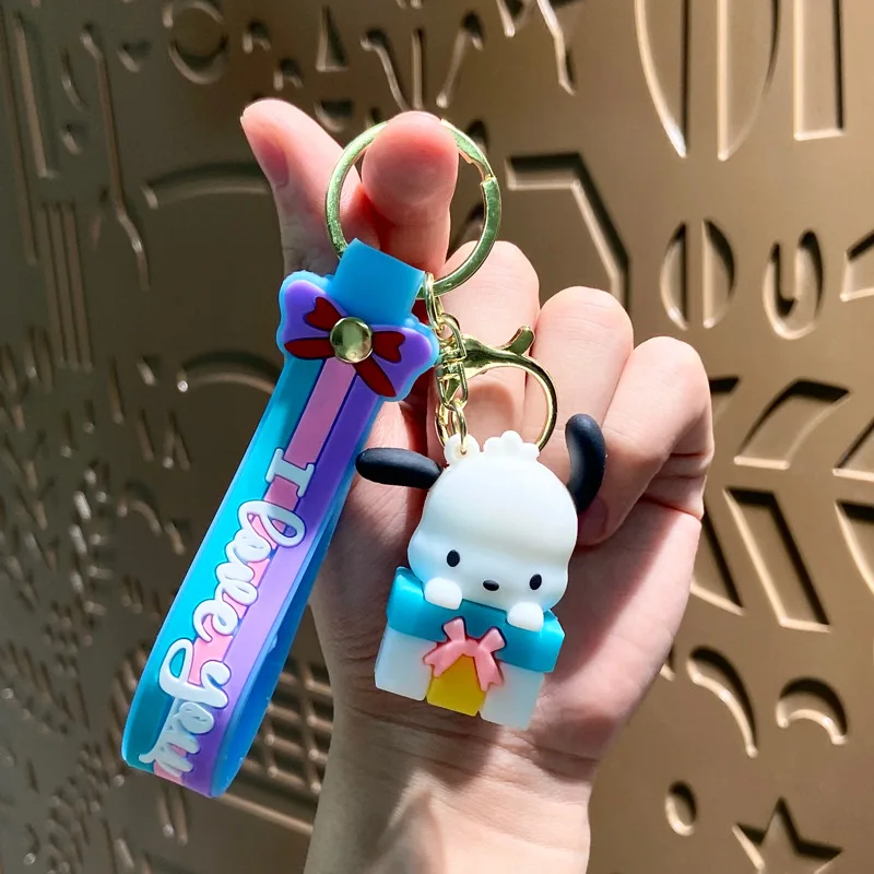 Sanrio Cartoon Keyring Toy Figure for Child Girls Boys Schoolbag Pendants Women Birthday Party XMAS Gifts