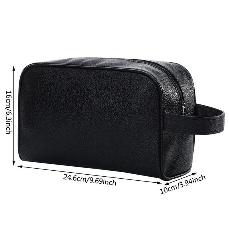 Men Travel Cosmetic Bag Zipper Makeup Bags Women Cosmetics Organizer Storage Pouch Travel PU Leather Toiletry Bag