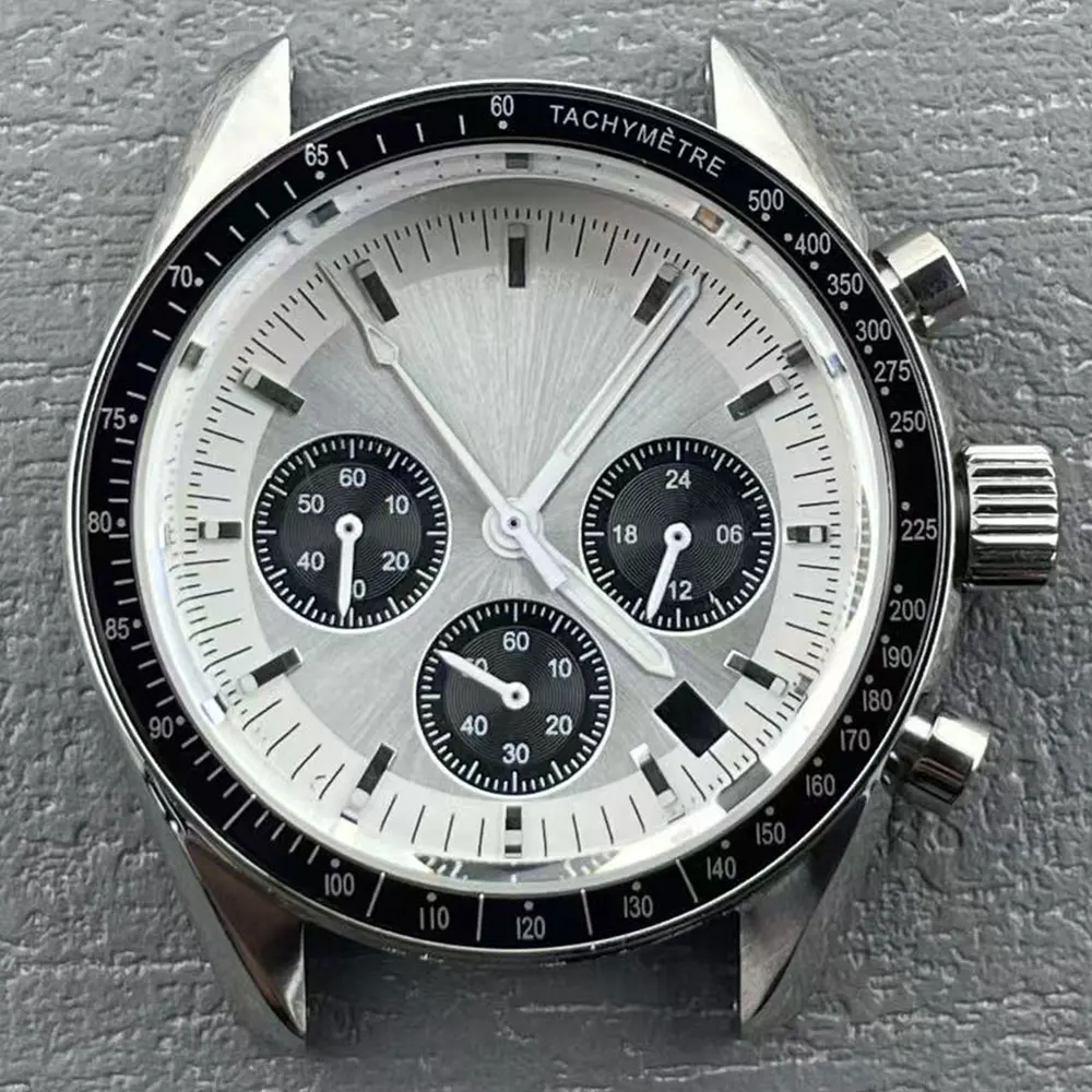 40mm watch VK63 suitable for movement case 316L stainless steel coating scratch resistant glass 5BAR waterproof quartz watch