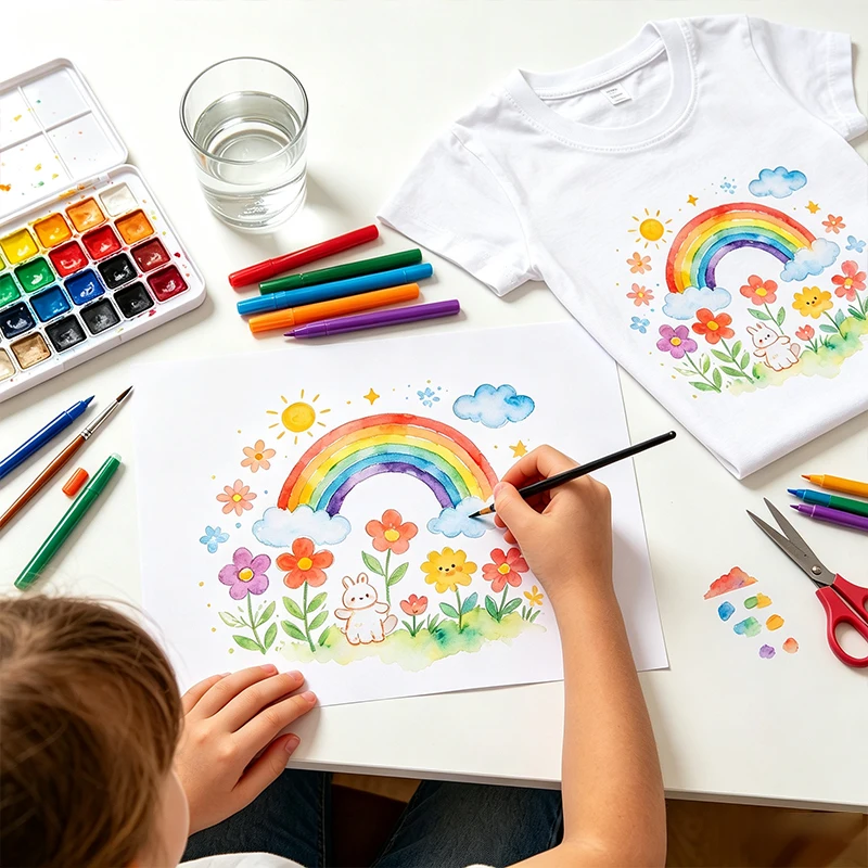 10/20PCSA4 Inkjet Heat Transfer Paper Light White Transfer Hot Stamping Can Be Hand Drawn For DIY 100% Pure Cotton T-shirt Fabri