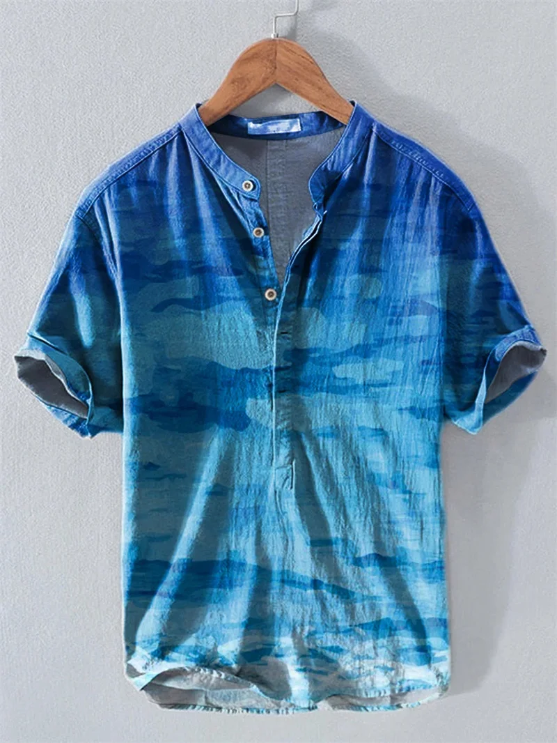 

2025 Summer Fashion Hawaiian Collar Shirt Plant Flower Design Short Sleeve Button Shirt Seaside Top Short Sleeve