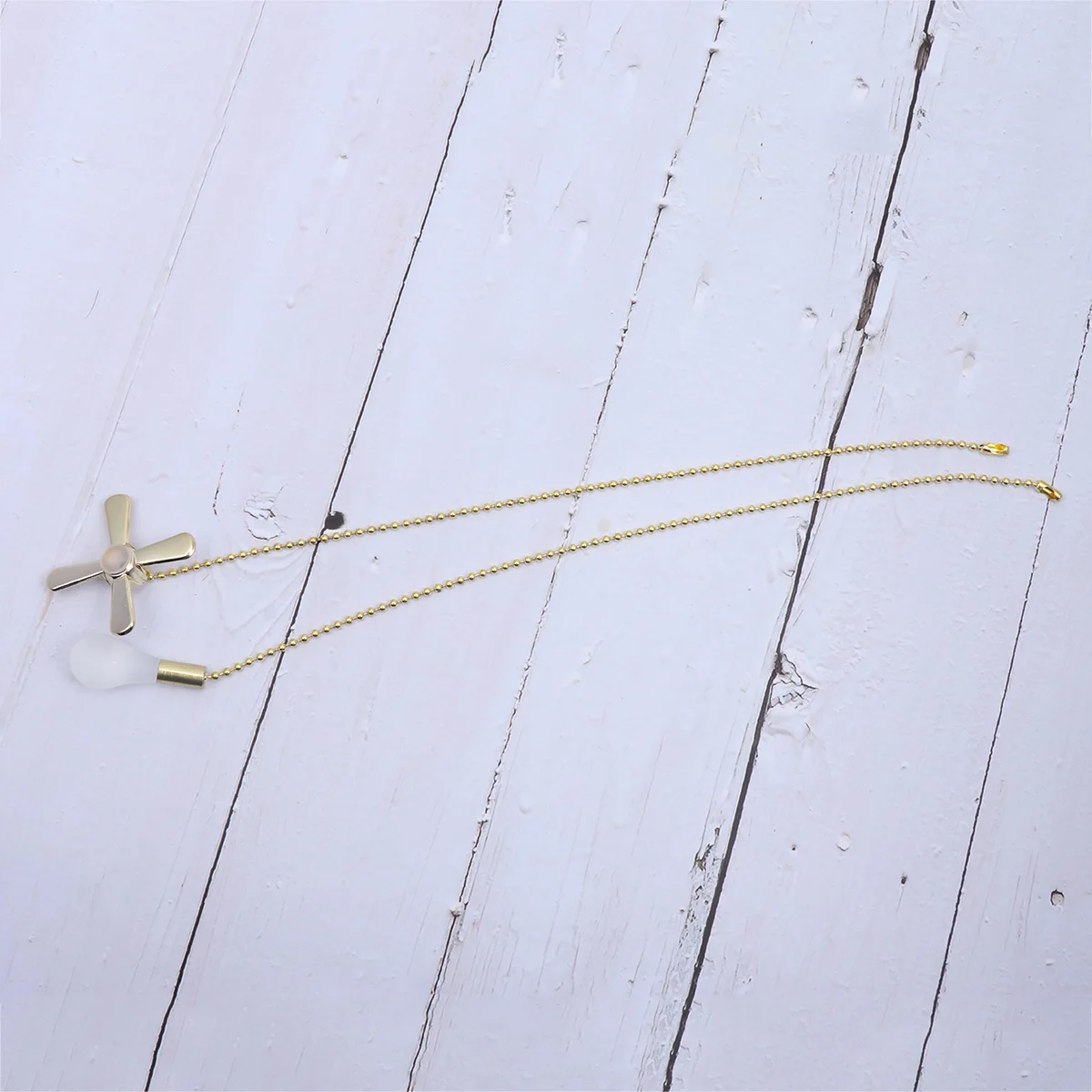 

1Set Metal Beaded Fan and Light Bulb Pulls Black Durable with Connector for Decoration Ceiling Fan Pull Chain