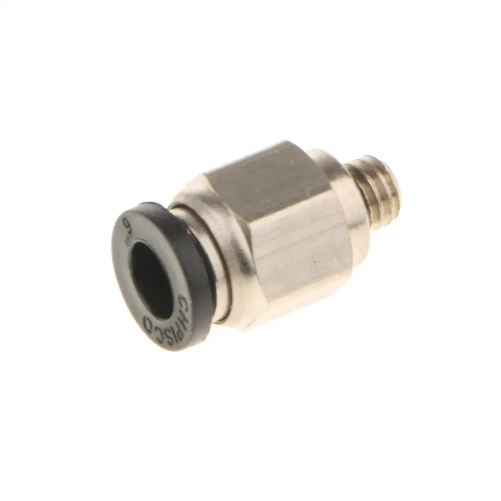 PC6 M6 Male Straight Pneumatic PEFE Tube Push Fitting for Extruder