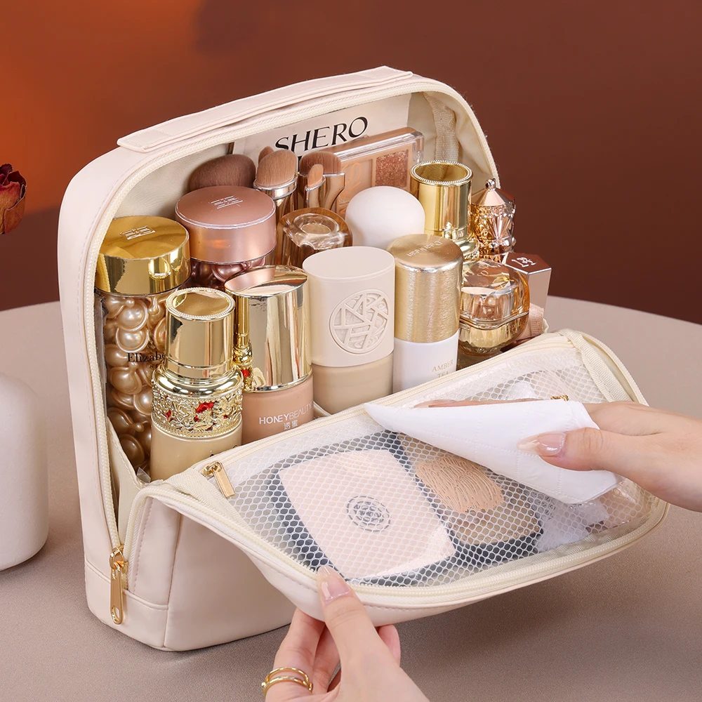 Tragbare Steh-Tasche für Reisen, Wasserdichte Toilettenartikel-Aufbewahrungstasche für Kosmetikartikel, Make-up-Organizer für Frauen – Detail 18