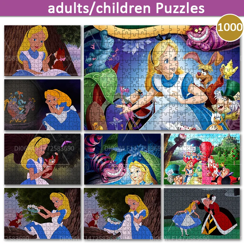 

Disney Alice In Wonderland 1000 Piece Jigsaw Puzzle Children's Educational Toys Adult Casual Games Wooden Puzzle Collection Gift