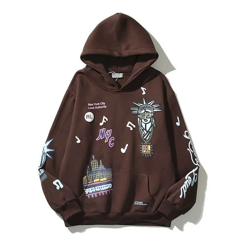 Embroidered Rap Hoodie for Women and Men Ins Trendy Fashion Hooded Sweatshirt Spring Autumn Tops 2026 New in Pullover Hoodie